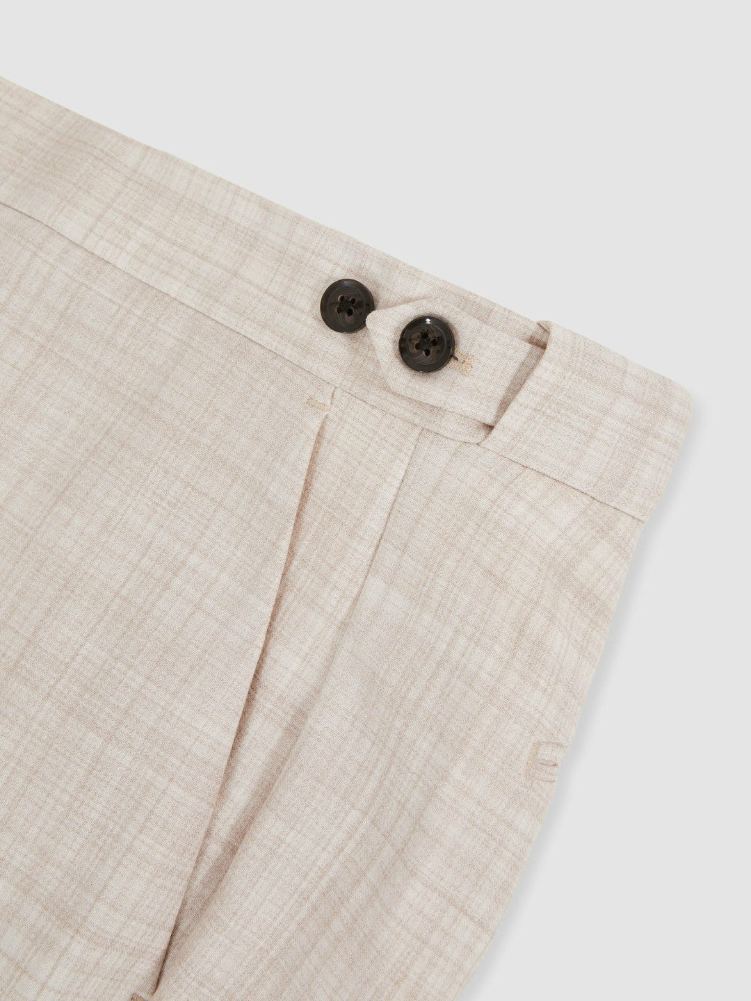 Check Regular-Fit Suit Trousers Stone | Men