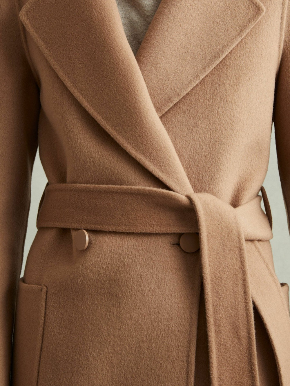 Petite Wool Blend Double Breasted Blindseam Coat Light Camel | Women