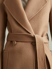 Petite Wool Blend Double Breasted Blindseam Coat Light Camel | Women