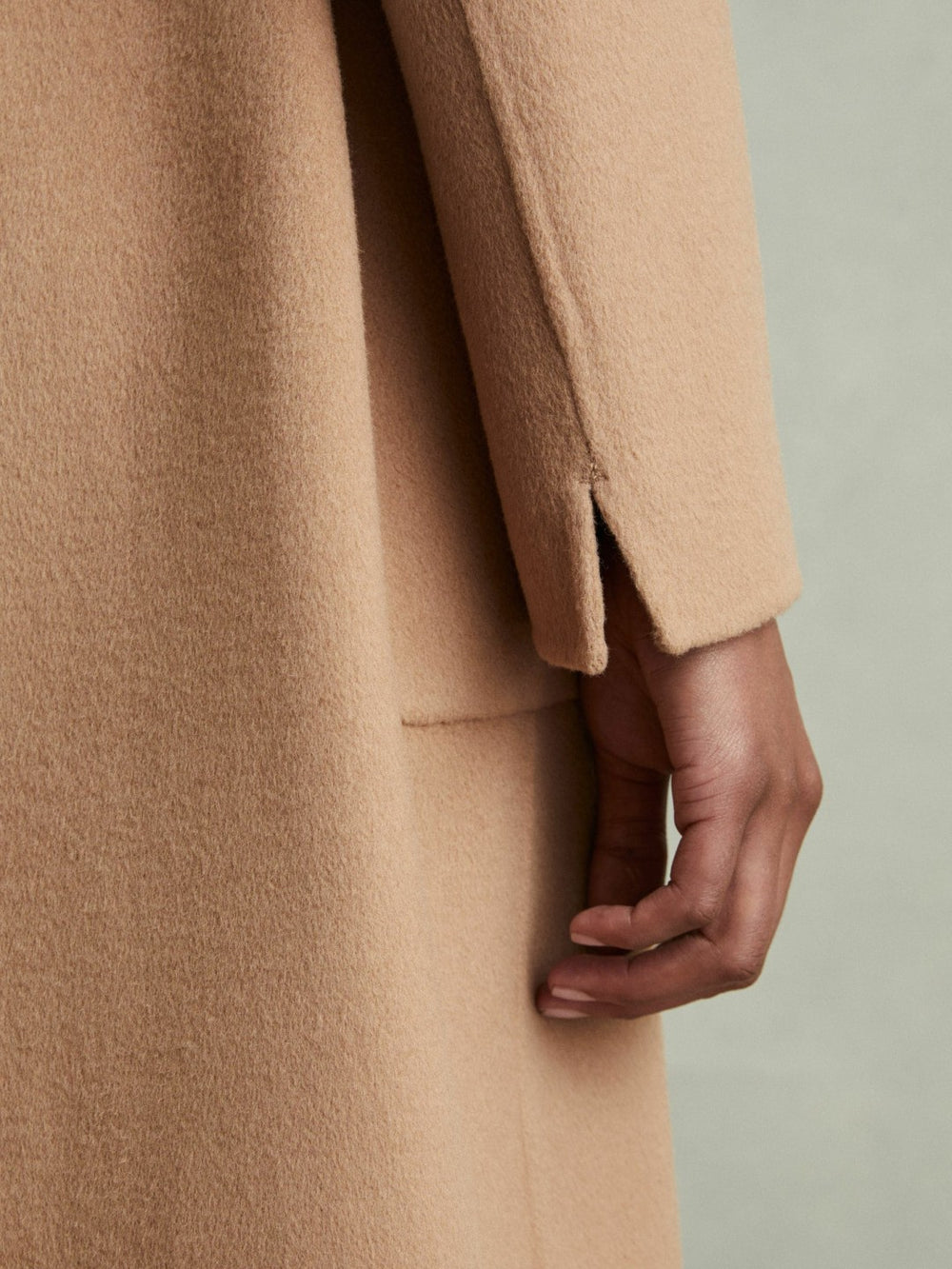 Petite Wool Blend Double Breasted Blindseam Coat Light Camel | Women