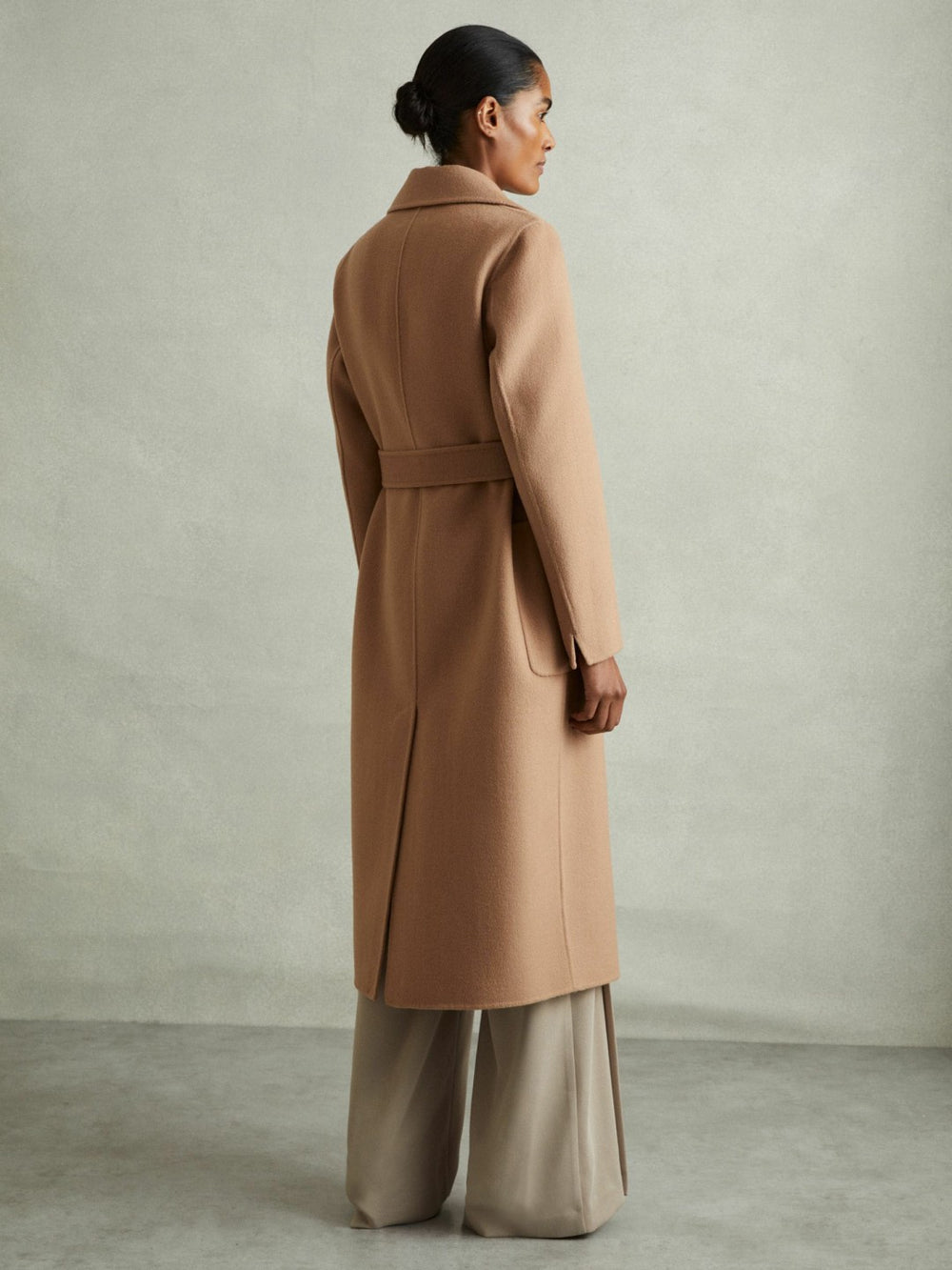 Petite Wool Blend Double Breasted Blindseam Coat Light Camel | Women
