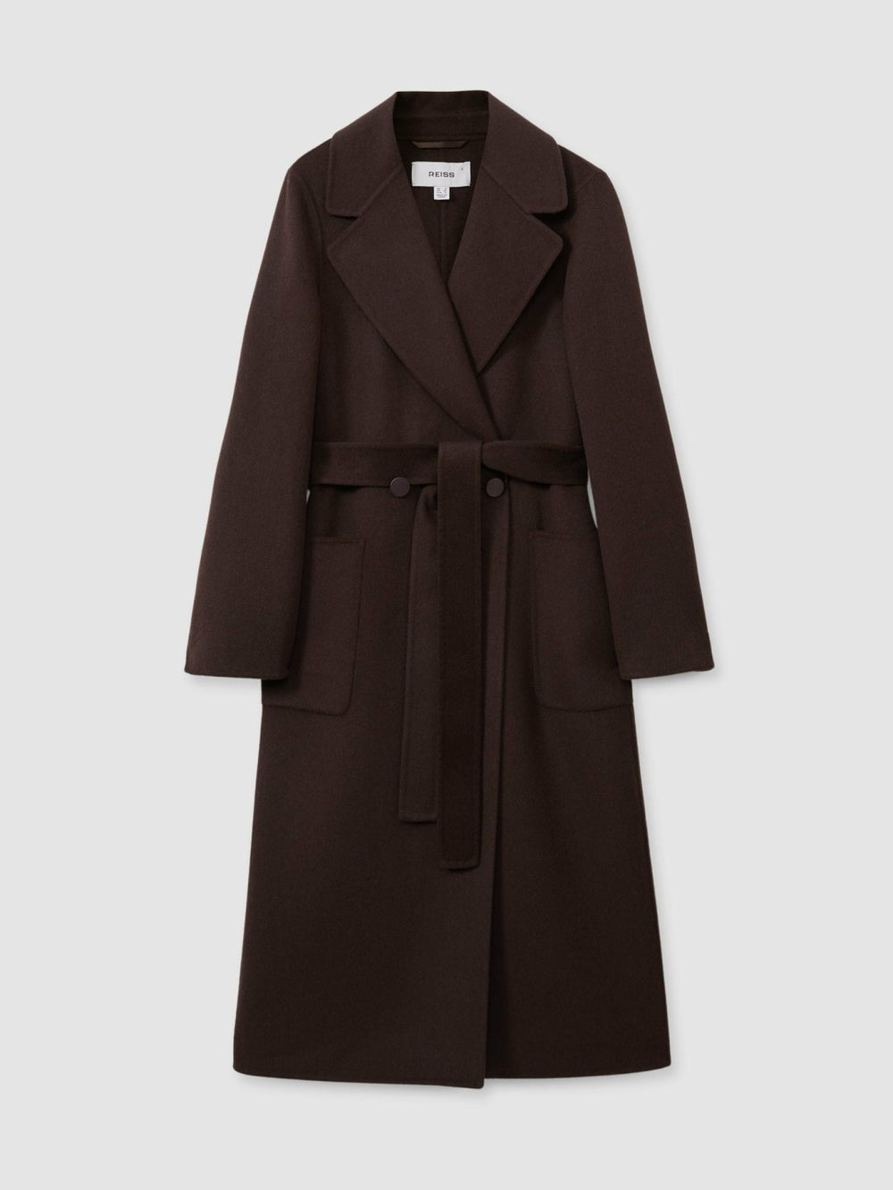 Wool Blend Double Breasted Blindseam Coat Chocolate | Women