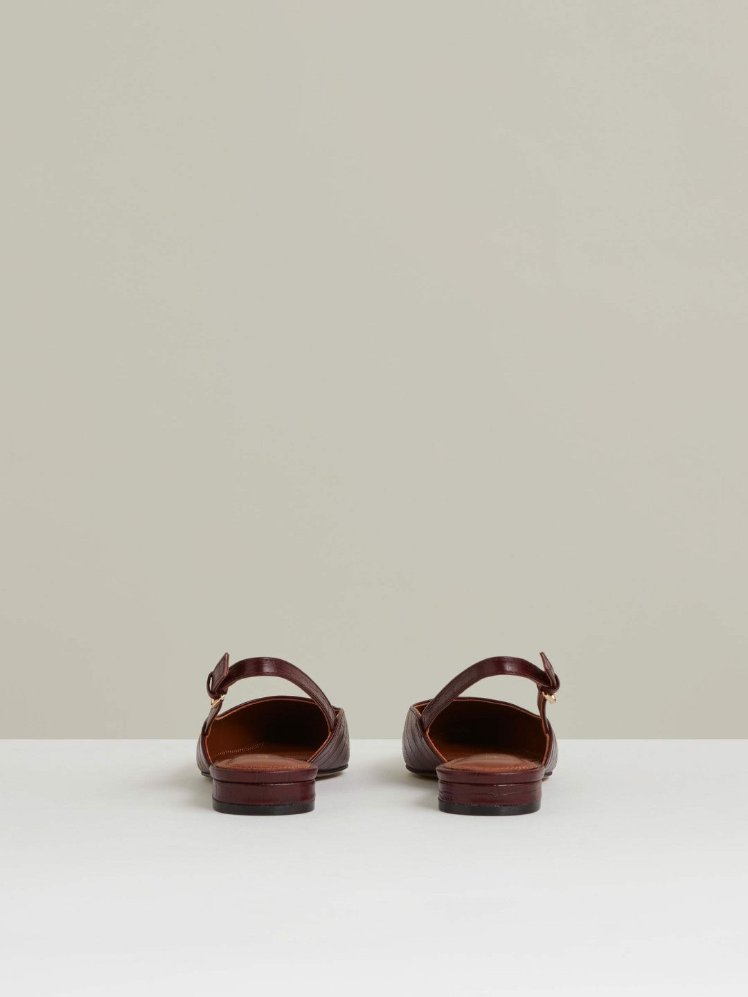 Leather Slingback Ballerina Pumps Oxblood | Women