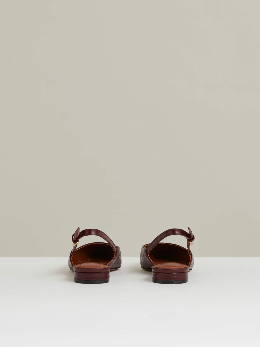 Leather Slingback Ballerina Pumps Oxblood | Women