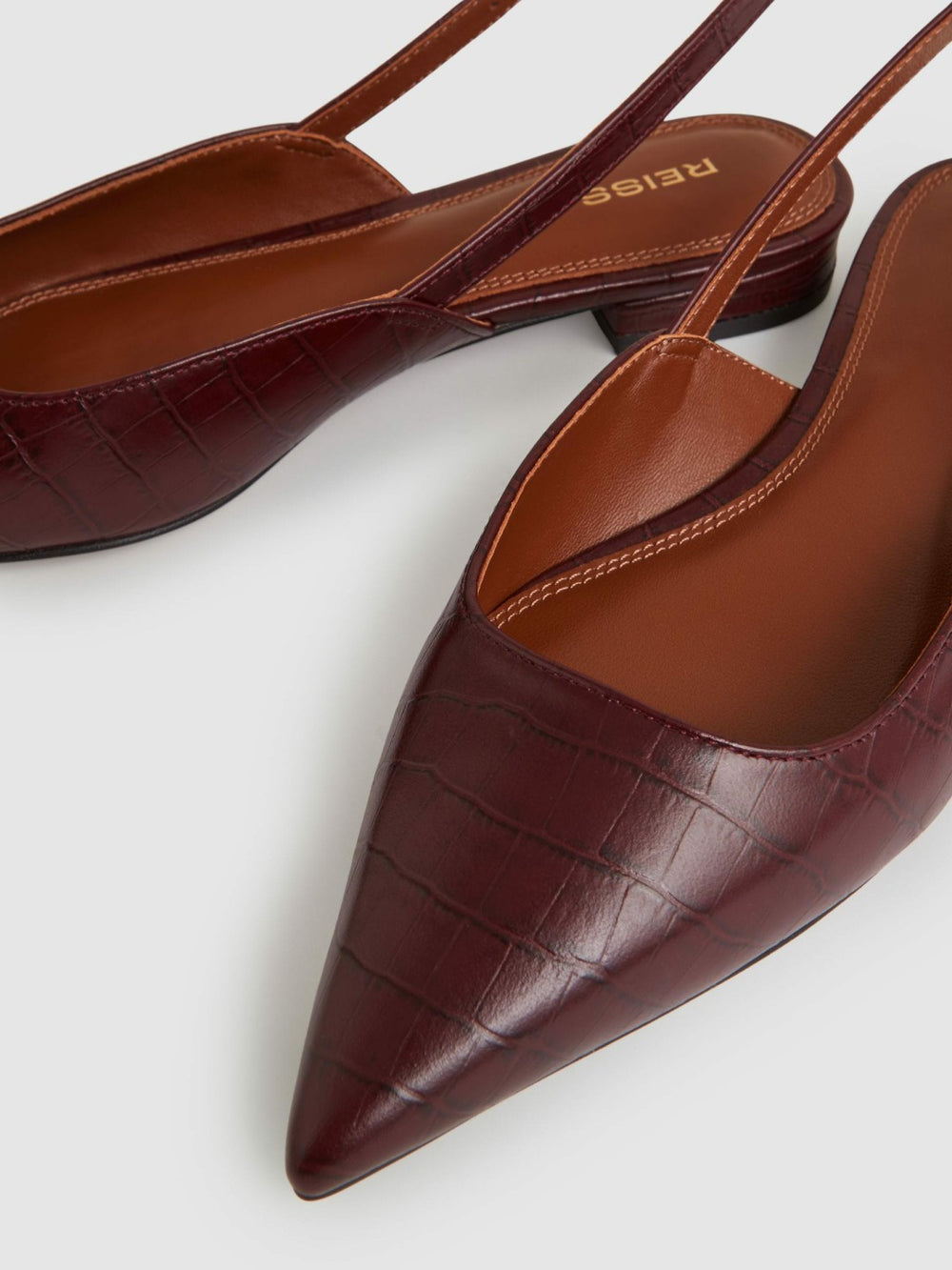 Leather Slingback Ballerina Pumps Oxblood | Women