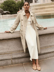 Hooded Insert Trench Coat Stone | Women