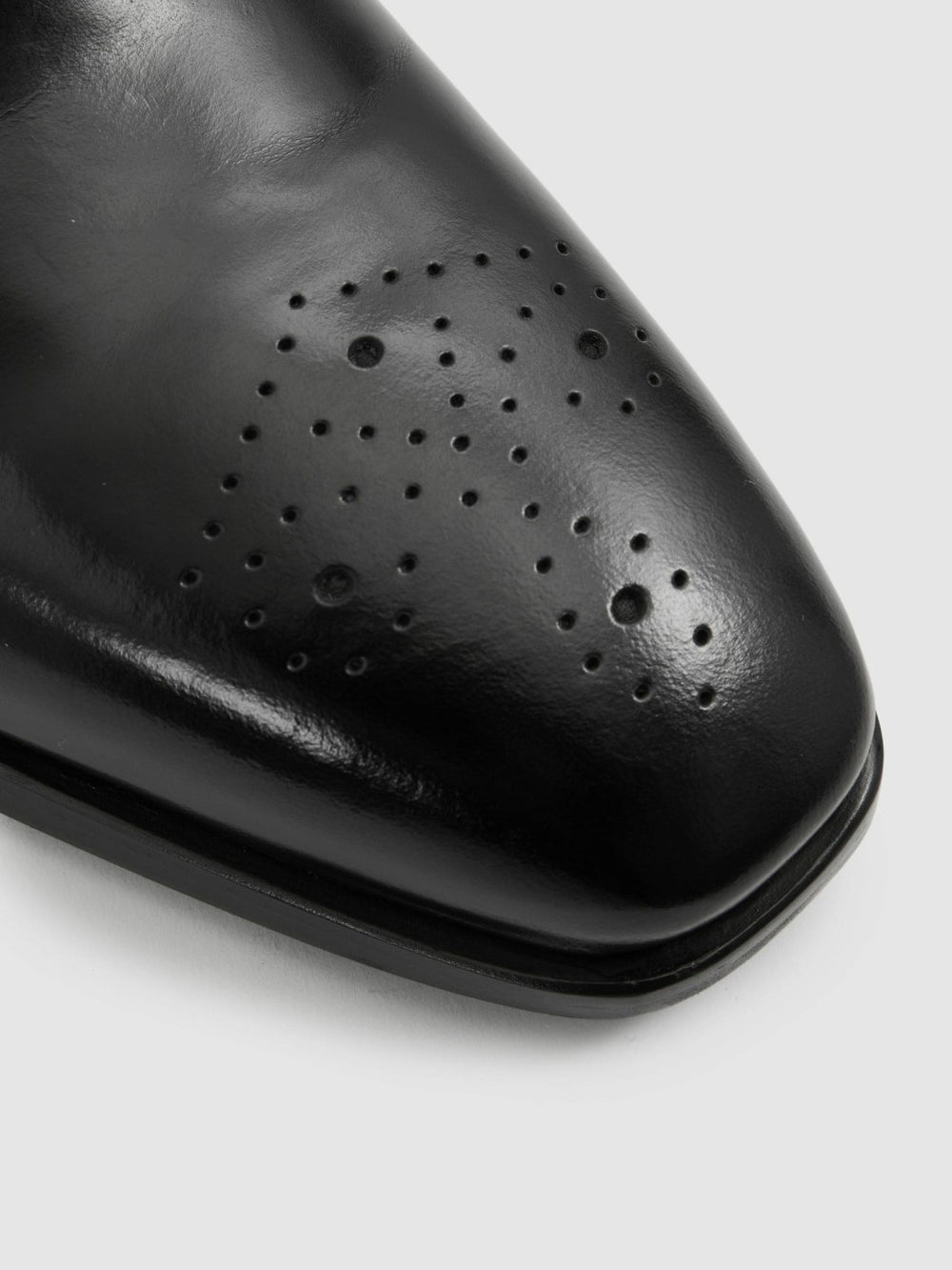 Leather Brogue Detail Lace-Up Shoes Black | Men