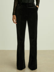 Velvet Flared Suit Trousers Black | Women