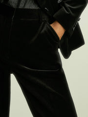 Velvet Flared Suit Trousers Black | Women