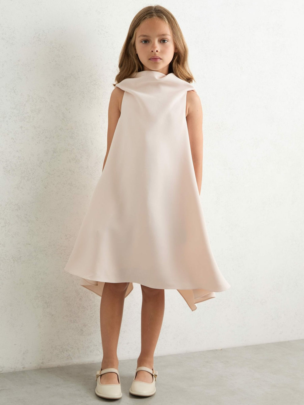 3-9 yrs High-Neck Drape Back Dress Pink | Children & Baby