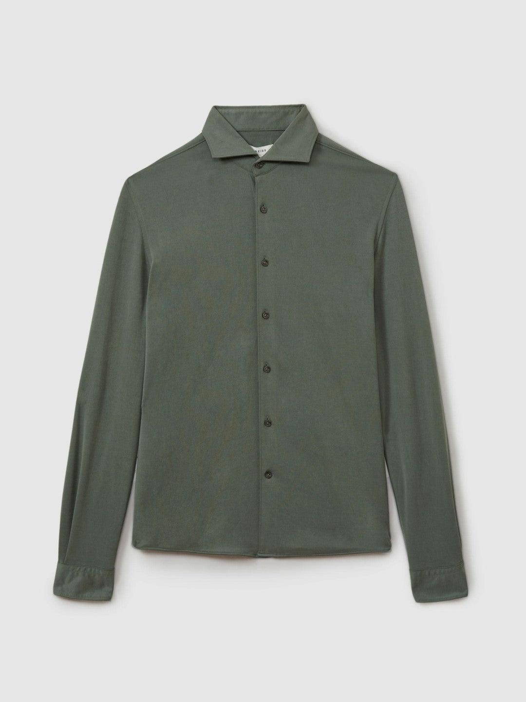 Modal Blend Cutaway Collar Shirt Green Smoke | Men