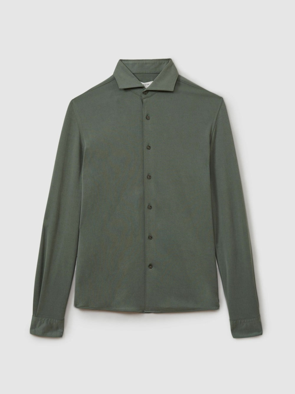 Modal Blend Cutaway Collar Shirt Green Smoke | Men
