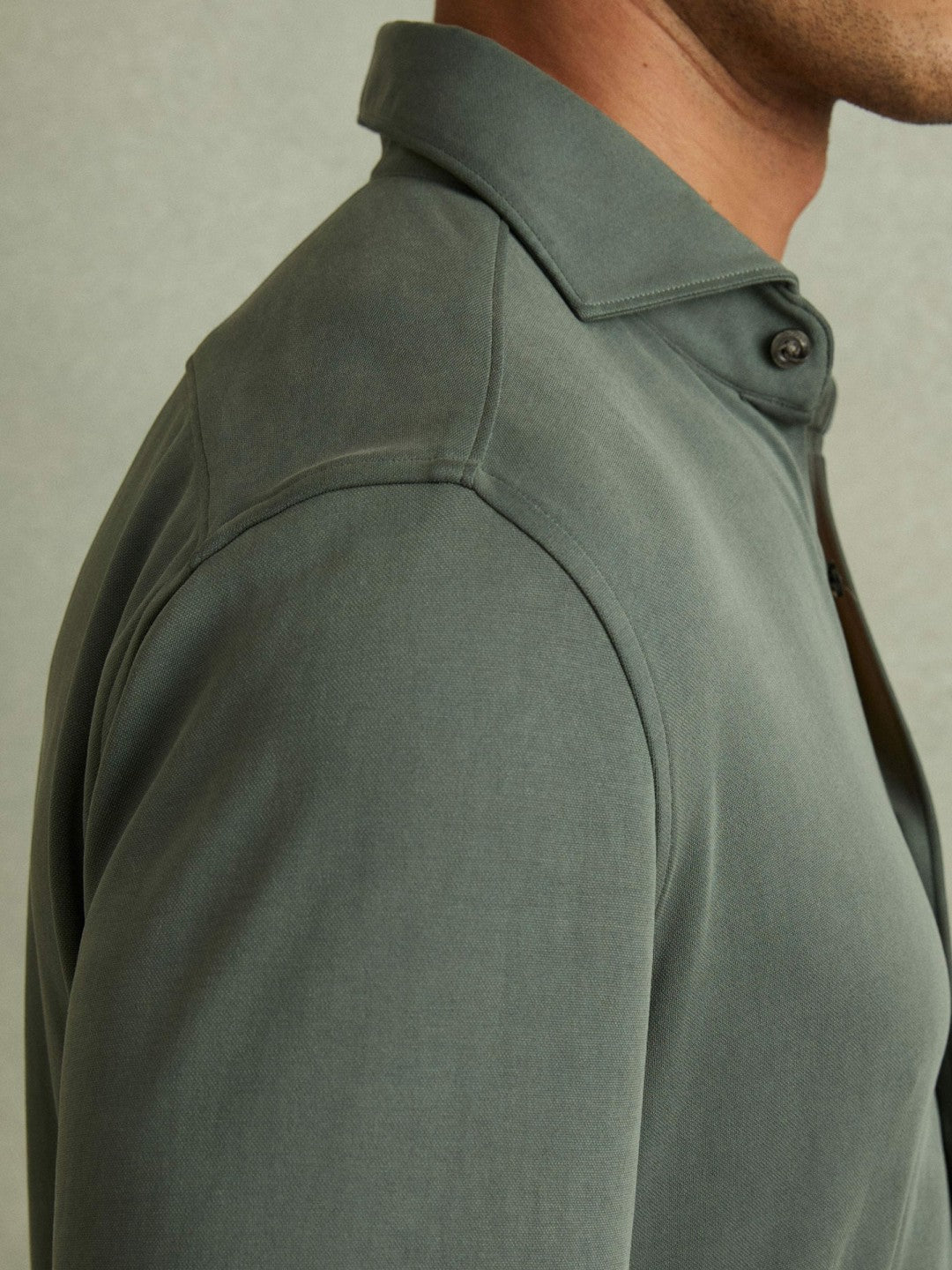 Modal Blend Cutaway Collar Shirt Green Smoke | Men