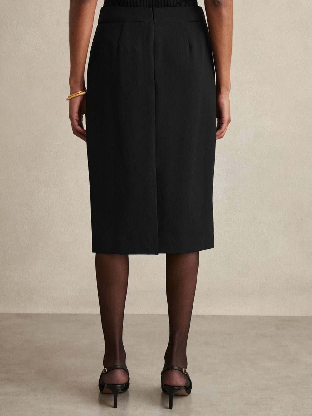 Petite Tailored Midi Suit Skirt Black | Women