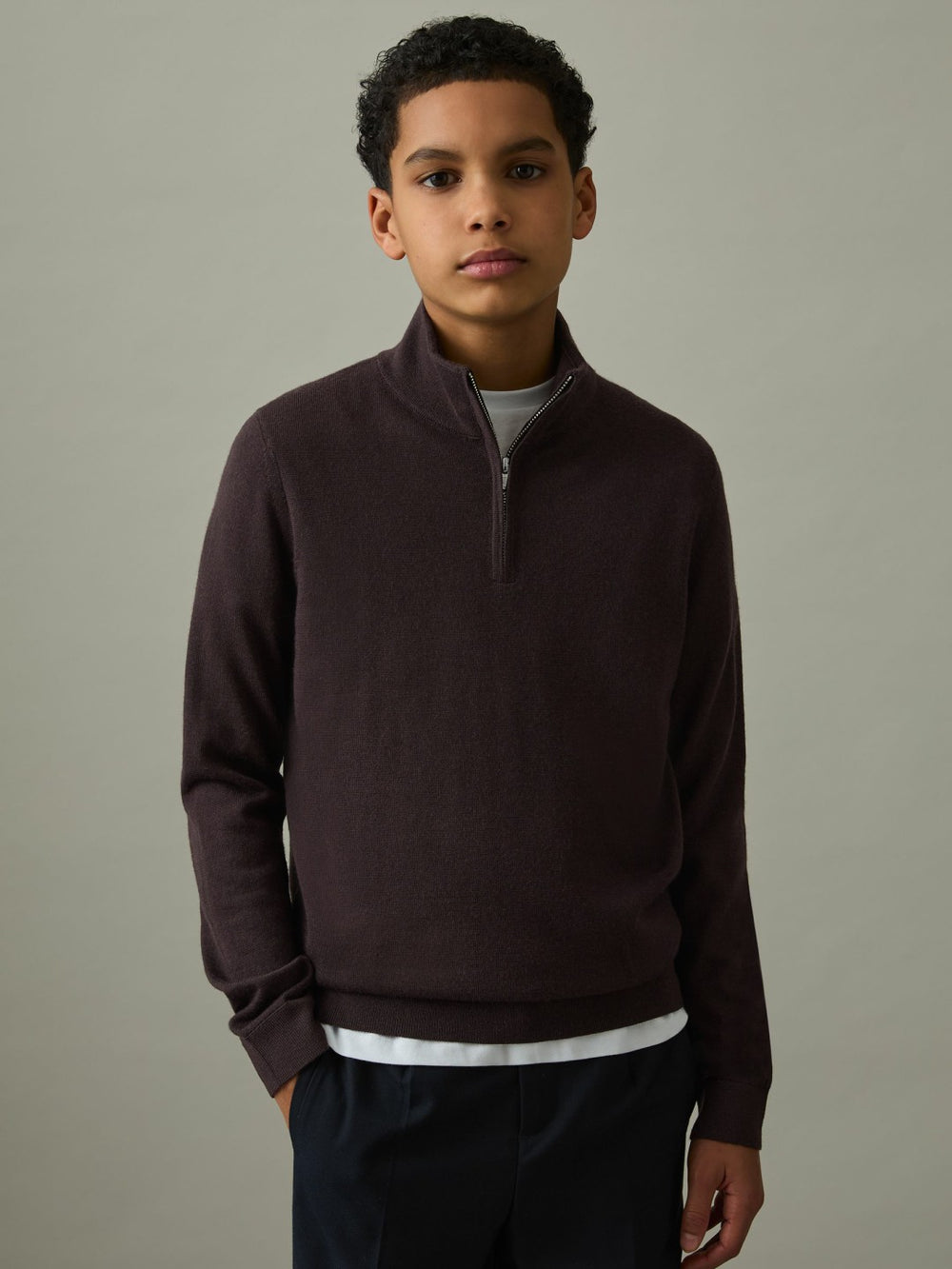3-9 yrs Two Pack Of Merino Wool Zip-Neck Jumpers Navy/Dark Bordeaux | Children & Baby