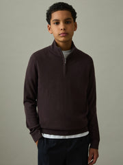3-9 yrs Two Pack Of Merino Wool Zip-Neck Jumpers Navy/Dark Bordeaux | Children & Baby