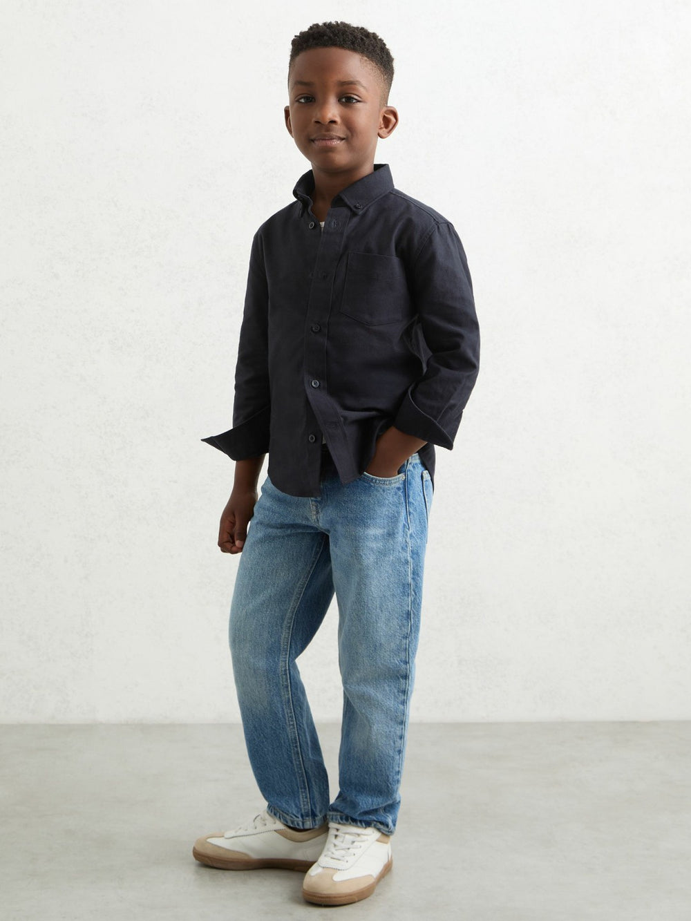9-13 yrs Button Down Oxford Shirt Navy | Children & Baby