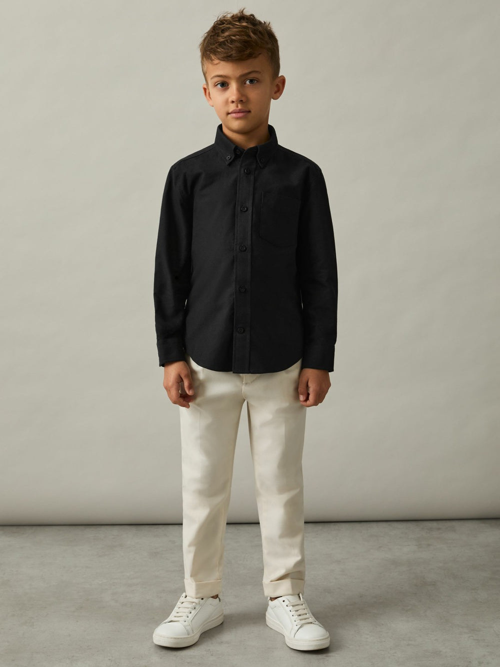 3-9 yrs Button Down Oxford Shirt Black | Children & Baby