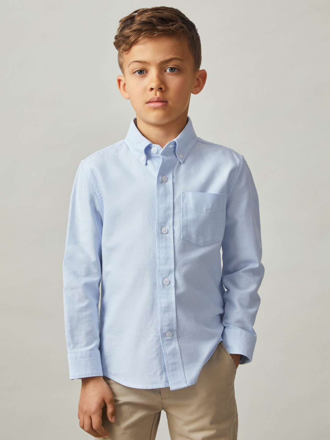 9-13 yrs Button Down Oxford Shirt Soft Blue | Children & Baby