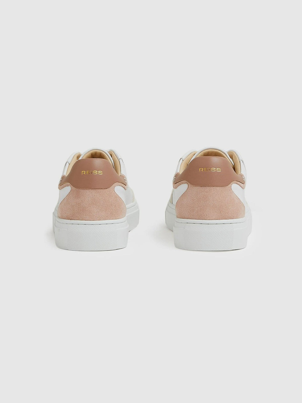 Leather Contrast Detail Trainers White/Nude | Women