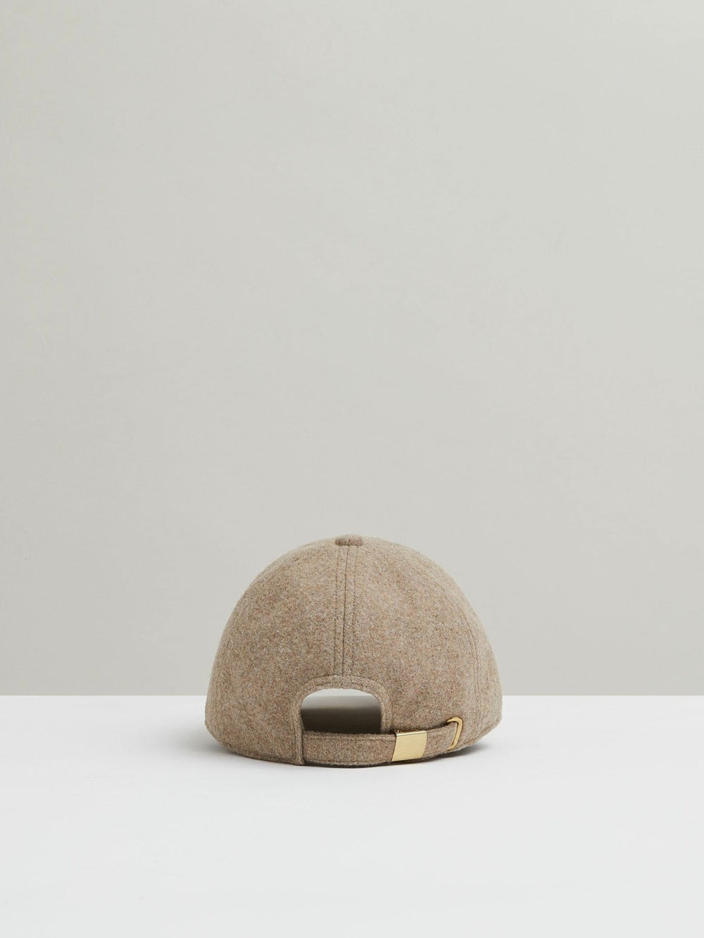 Wool Blend Flannel Baseball Cap Taupe | Women