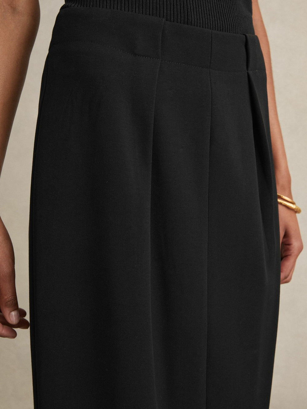 Tailored Midi Suit Skirt Black | Women