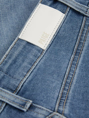 Paige Wide Leg Raw Hem Cropped Jeans Rock Show Blue | Women