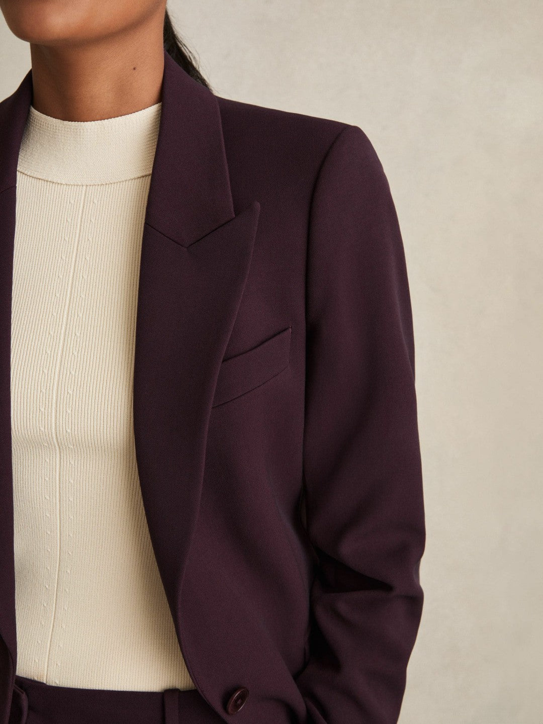 Petite Tailored Single Breasted Suit Blazer Berry | Women
