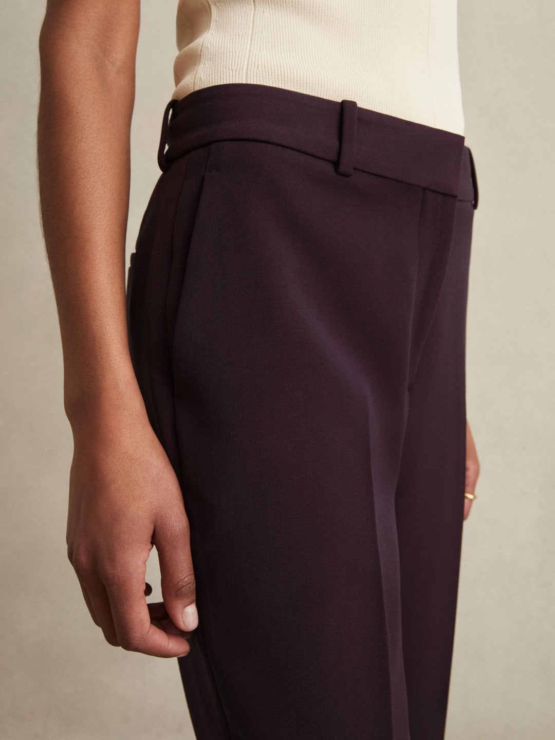 Petite Slim Fit Suit Trousers Berry | Women
