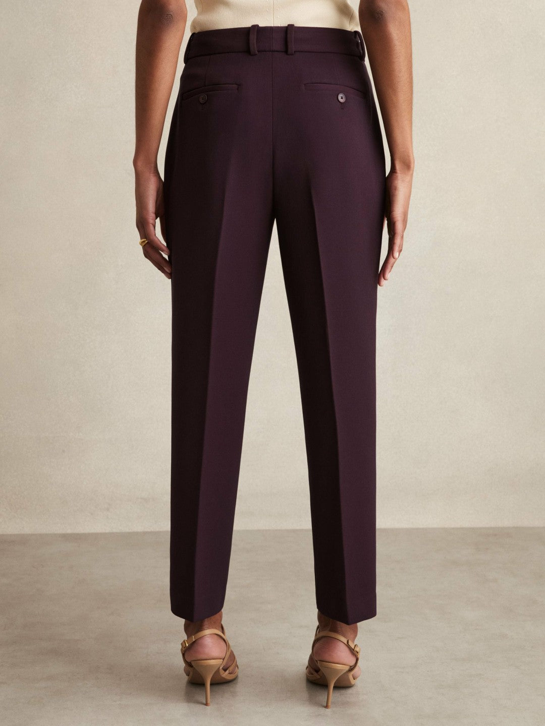 Petite Slim Fit Suit Trousers Berry | Women