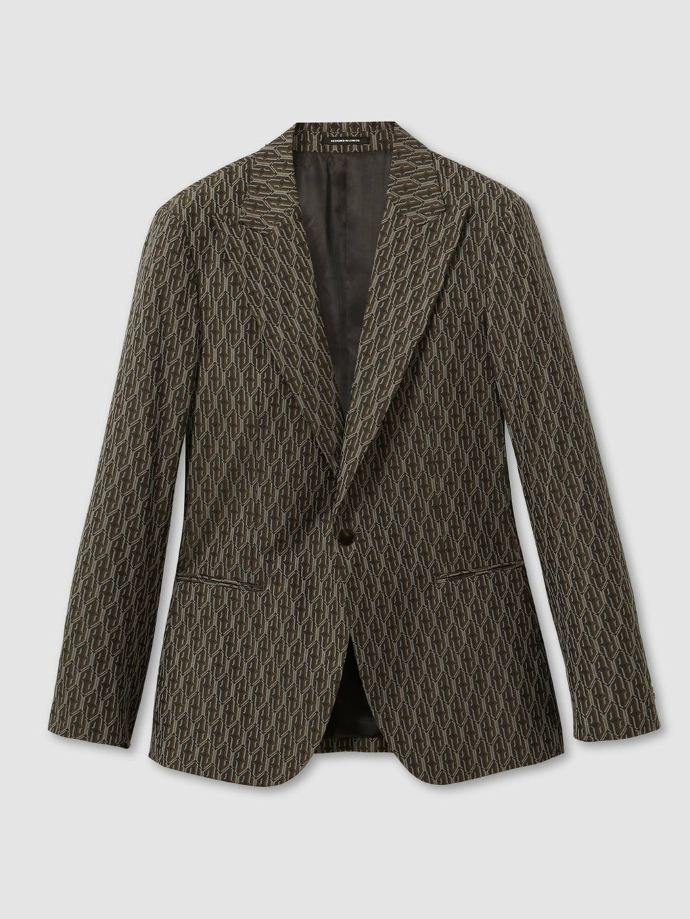 Monogram-Jacquard Twill Blazer Chocolate Brown | Men