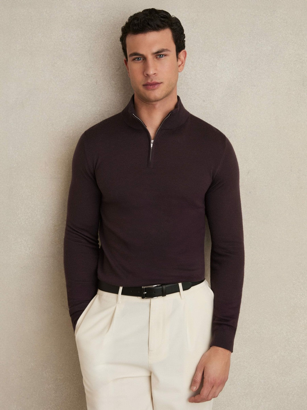 Merino Wool Half-Zip Jumper  | Men