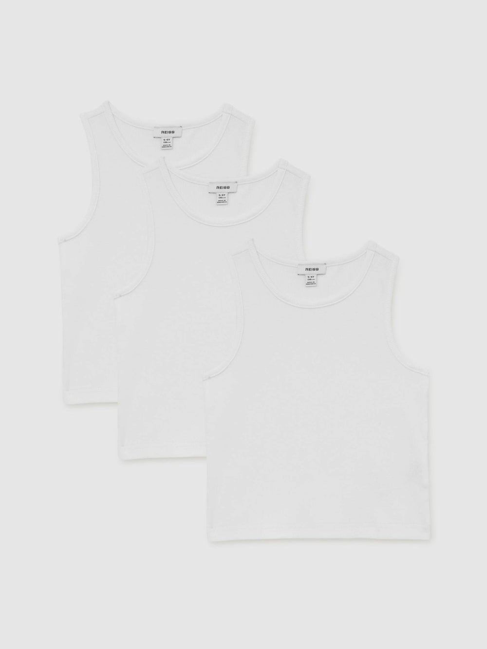 3-9 yrs Cotton Stretch Ribbed Vest 3 Pack White | Children & Baby