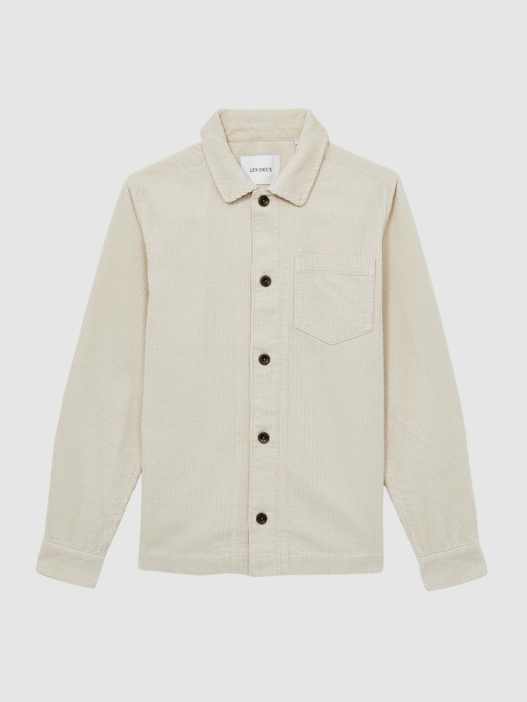 Les Deux Cotton Corduroy Overshirt Ivory | Men