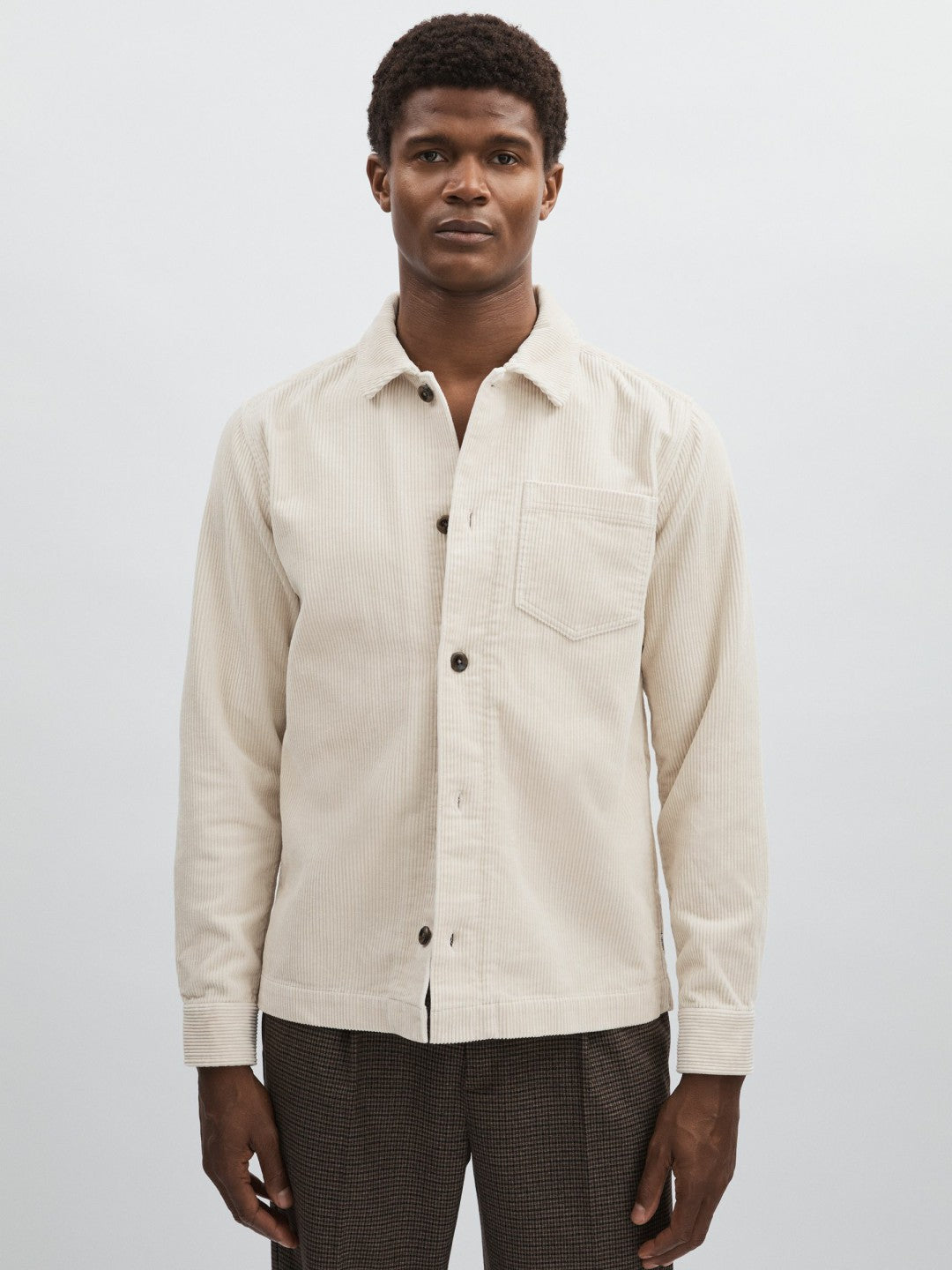 Les Deux Cotton Corduroy Overshirt Ivory | Men