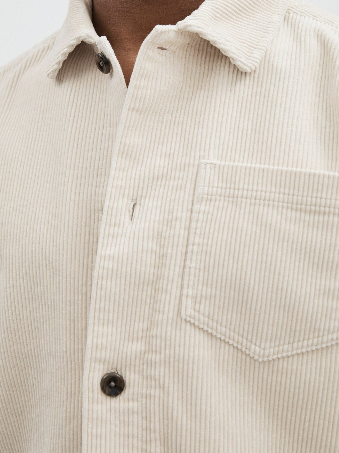 Les Deux Cotton Corduroy Overshirt Ivory | Men
