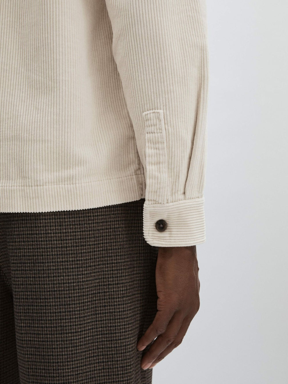 Les Deux Cotton Corduroy Overshirt Ivory | Men