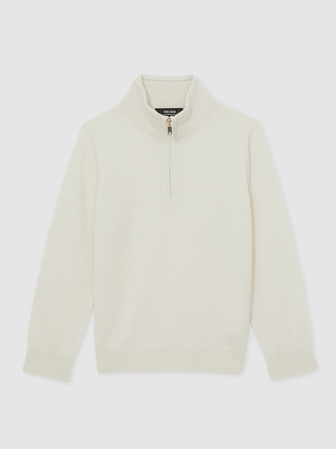 3-9 yrs Merino Wool Half-Zip Funnel Neck Jumper Snow | Children & Baby