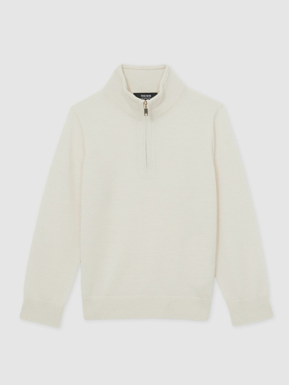 3-9 yrs Merino Wool Half-Zip Funnel Neck Jumper Snow | Children & Baby