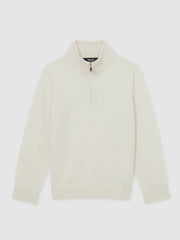 3-9 yrs Merino Wool Half-Zip Funnel Neck Jumper Snow | Children & Baby