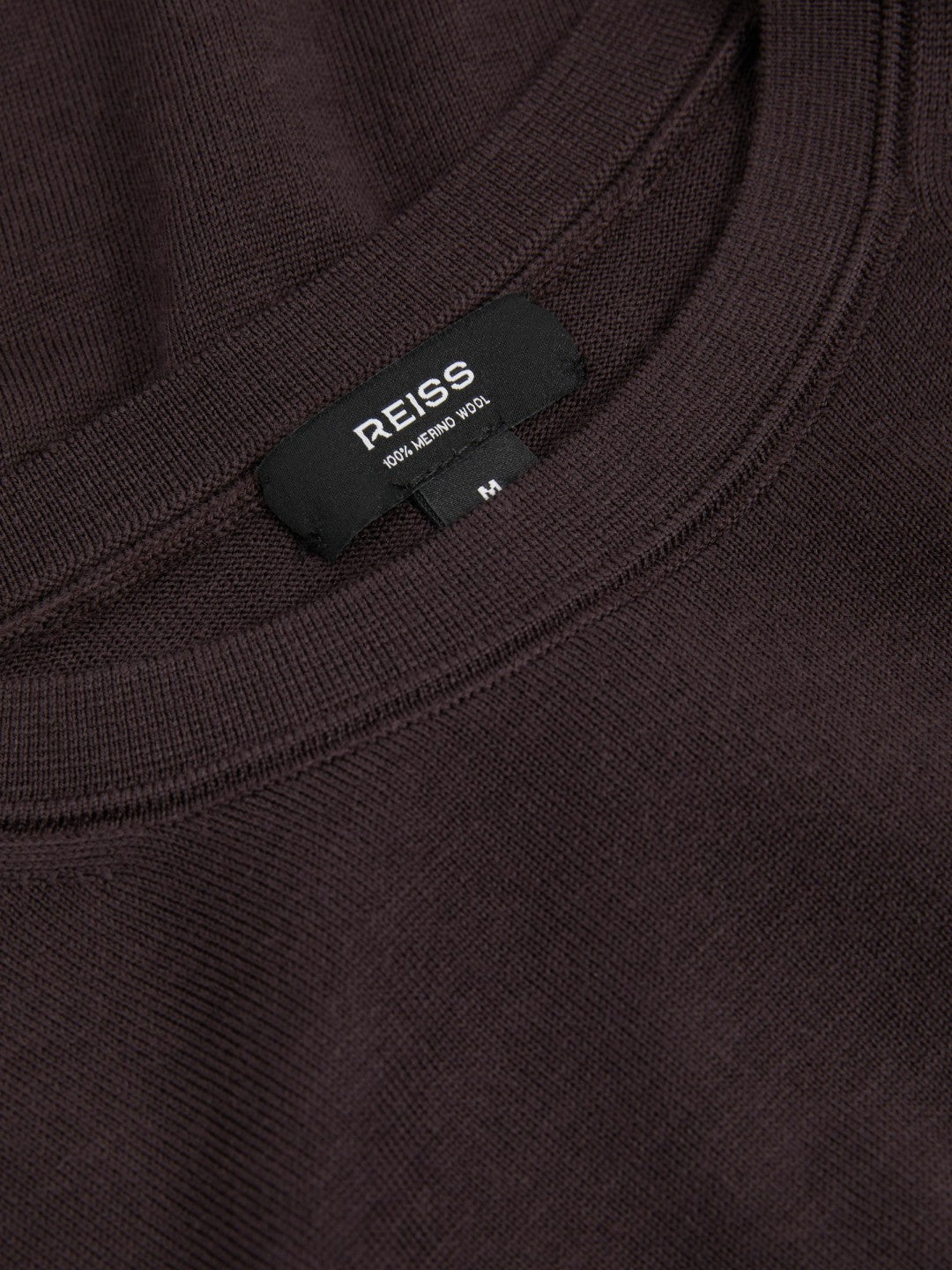 Merino Wool Crew Neck Jumper Dark Bordeaux | Men