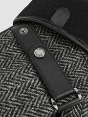 Leather And Wool-Blend Herringbone Gloves Black | Men