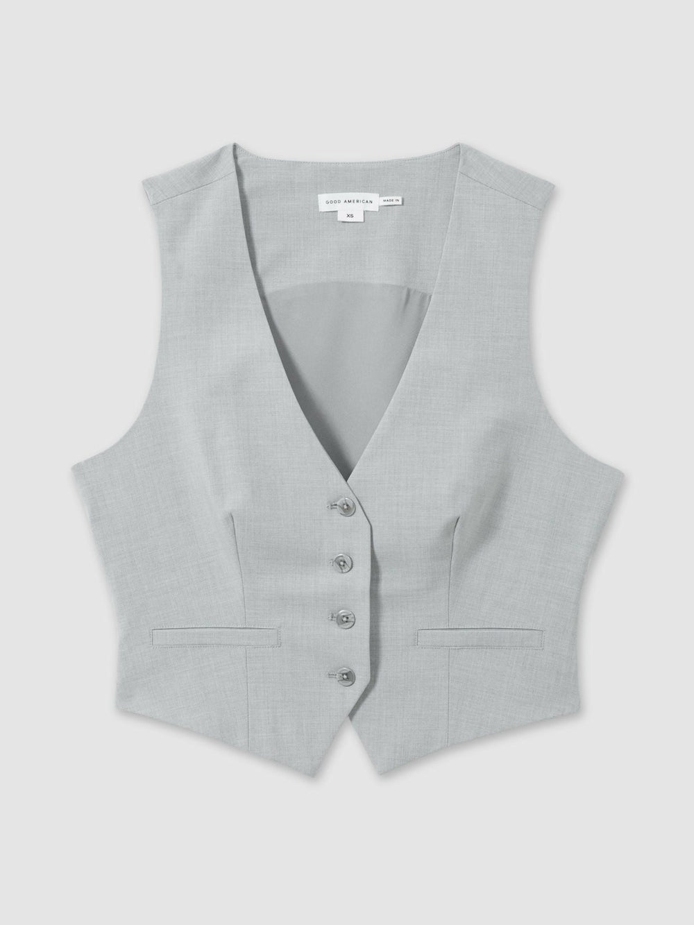 Good American Sharkskin Suit Waistcoat Heather Grey | Women