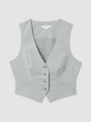 Good American Sharkskin Suit Waistcoat Heather Grey | Women