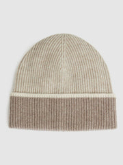 Wool Blend Tipped Beanie Taupe | Women