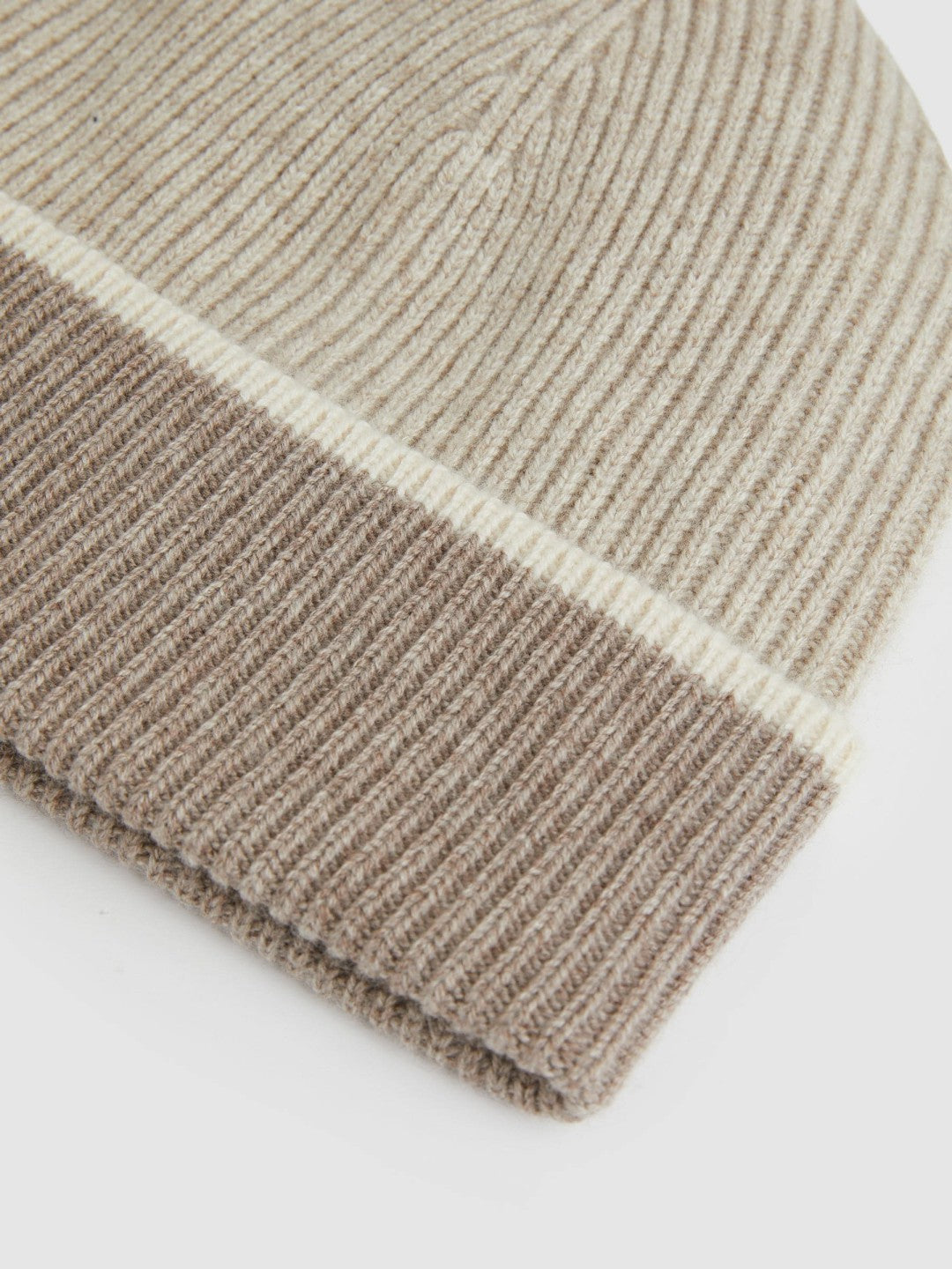 Wool Blend Tipped Beanie Taupe | Women