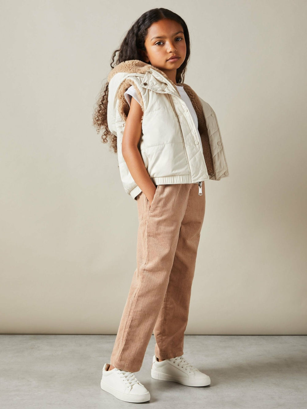 4-9 yrs Reversible Quilted Borg Gilet Brown | Children & Baby