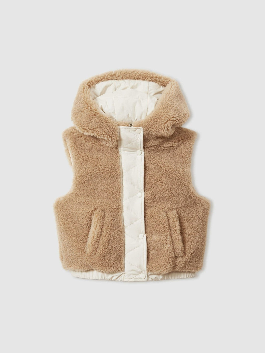 4-9 yrs Reversible Quilted Borg Gilet Brown | Children & Baby