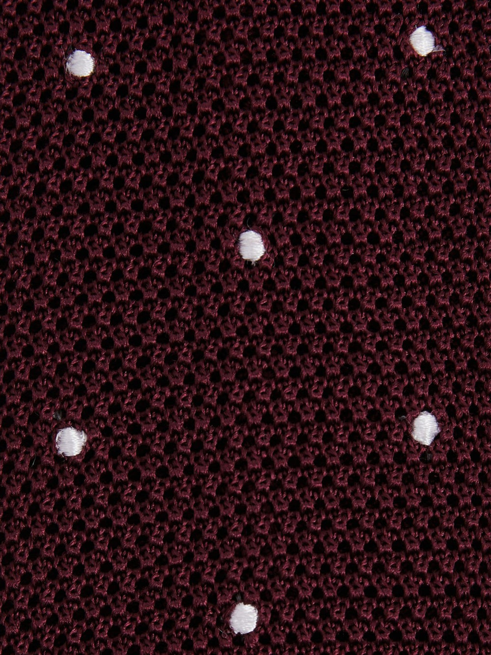 Silk Knitted Pin-Dot Tie Burgundy | Men