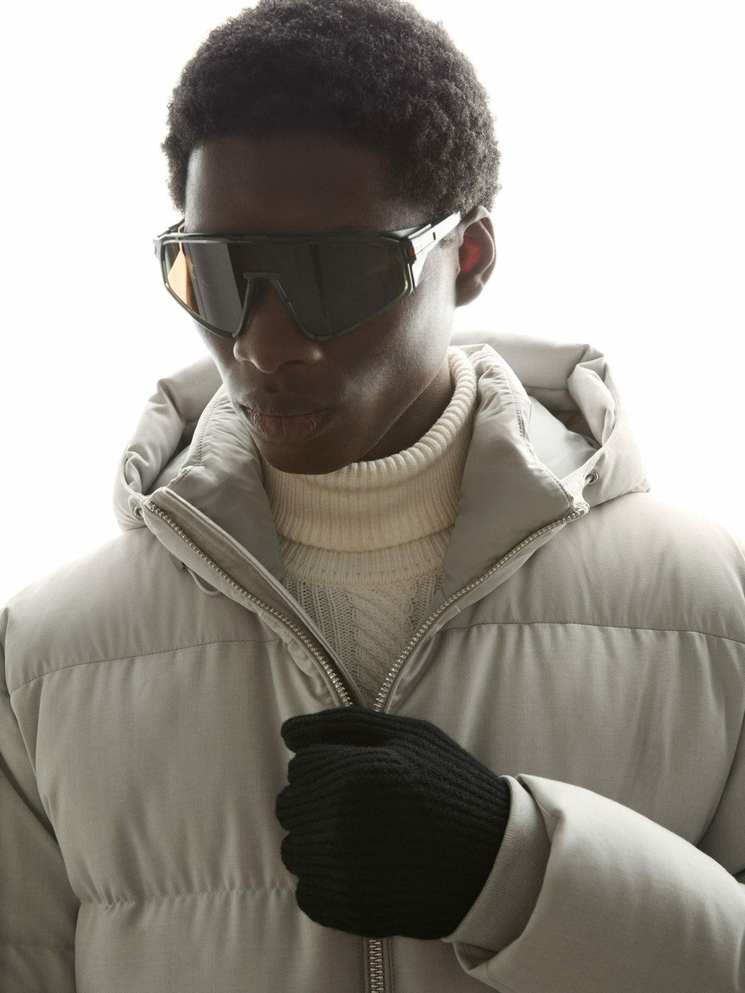 Ribbed-Merino Touchscreen Gloves Black | Men